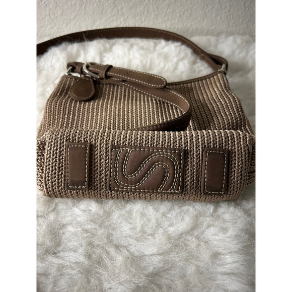 The Sak Brown Crochet Woven Crossbody Bag Purse Small - Picture 4 of 7